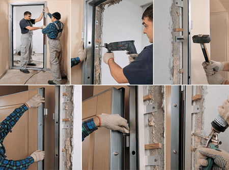metāla durvju montāža